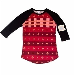 New LulaRoe shirt red with pattern size S